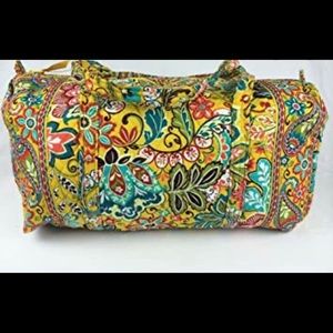 VERA BRADLEY Large Duffle Bag, “Provençal” Yellow